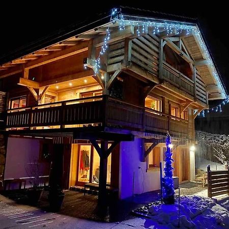 Androsace Appartement Dans Chalet Bois Avec Jacuzzi Privatif Terrasse Et Vue Montagne Les Villards-sur-Thônes エクステリア 写真