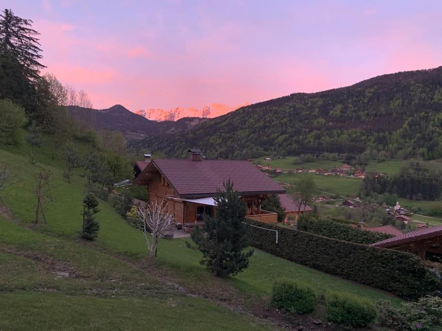 Androsace Appartement Dans Chalet Bois Avec Jacuzzi Privatif Terrasse Et Vue Montagne Les Villards-sur-Thônes エクステリア 写真