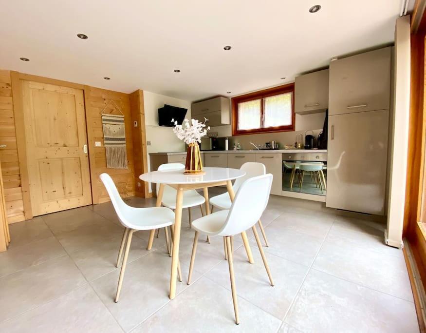 Androsace Appartement Dans Chalet Bois Avec Jacuzzi Privatif Terrasse Et Vue Montagne Les Villards-sur-Thônes エクステリア 写真